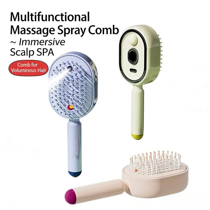 Essential Oil Mist Air Cushion Massage Comb Self Cleaning Anti Static Hair Care Brush